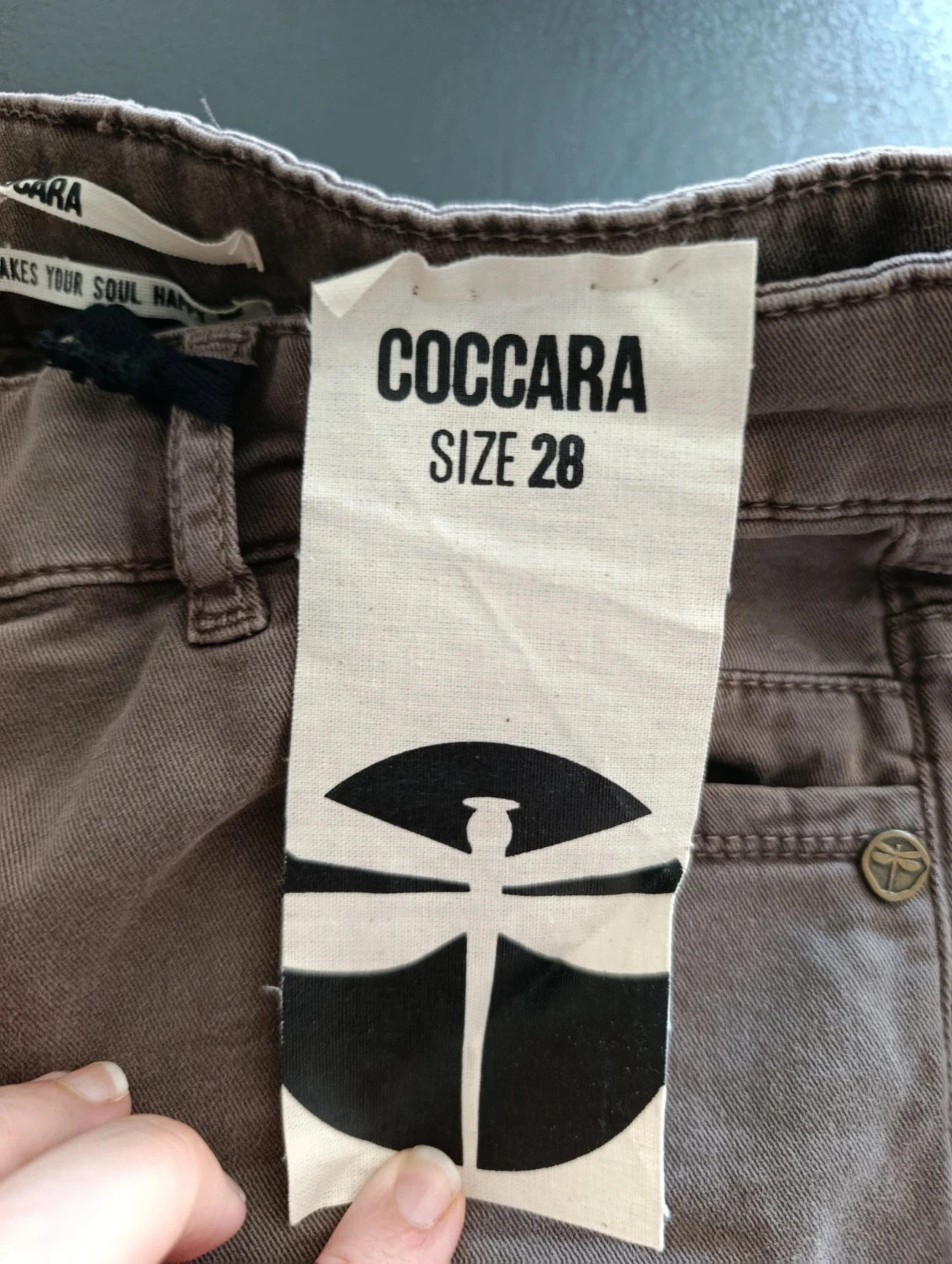 Jeans slim Coccara taupe feminino T28 / T38 algodão elastano novo com etiqueta – photo 8